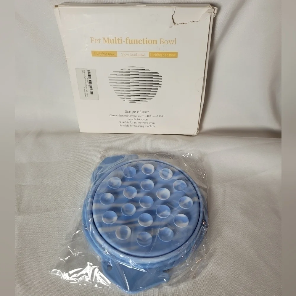 Foldable Licking Slow Food Bowl, Multi-Functional Slow Feeder Bowl
